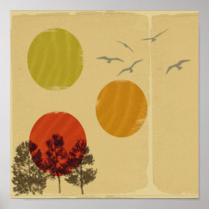 Póster Natureza em retro