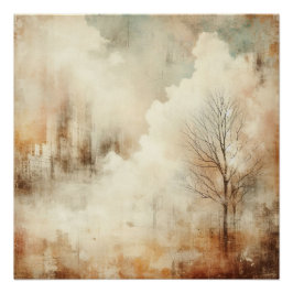 Póster Natureza Em Uma Paisagem Urbana Foto Antiga Design