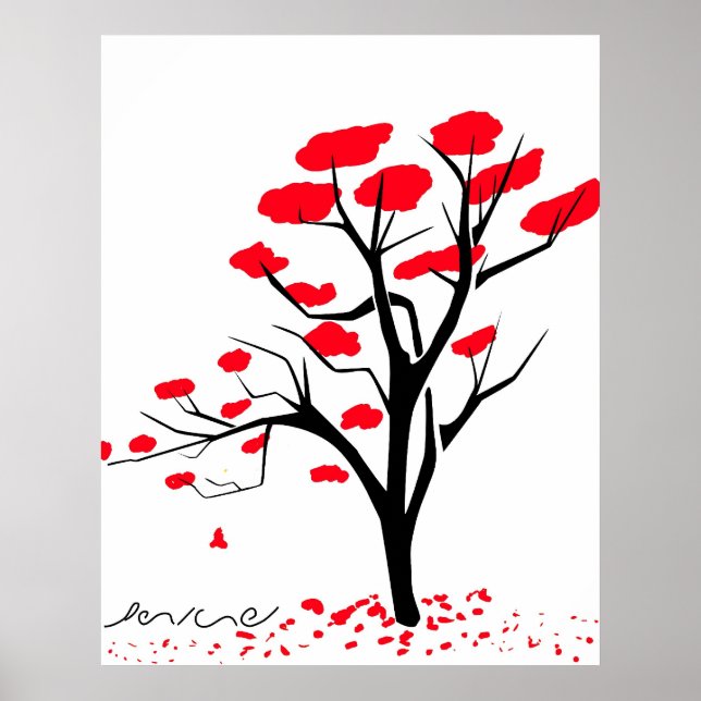 Poster Natureza em Vermelho (Frente)