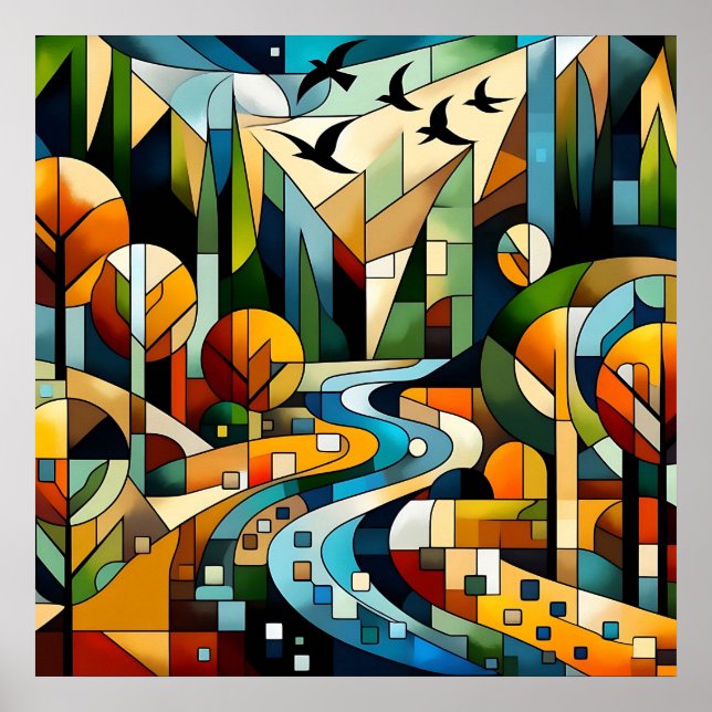 Poster Natureza Geométrica (Frente)