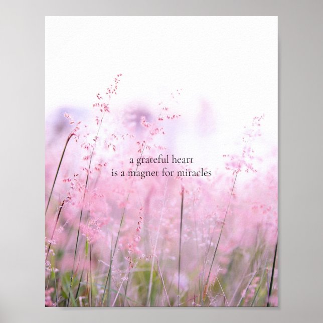 Poster Natureza Inspiradora Floral Grata (Frente)