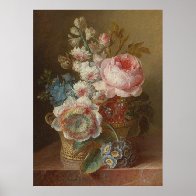 Poster Natureza-morta com Flores – Cornelis van Spaendonc (Frente)