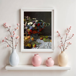 Poster Natureza-morta com Flores e Frutas de Claude Monet