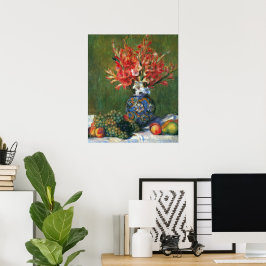 Póster Natureza-morta com Flores e Frutas de Pierre Renoi