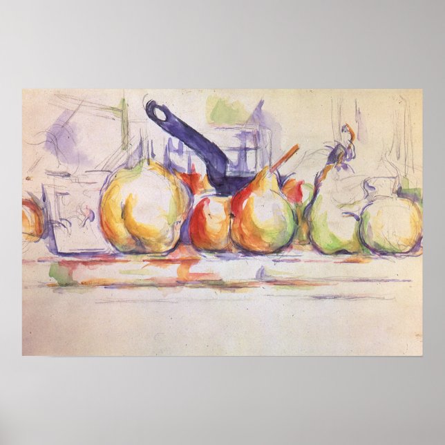 Póster Natureza Morta com Panela por Paul Cezanne (Frente)