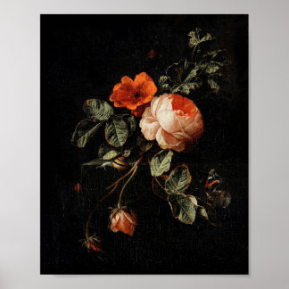 Poster Natureza Morta com Rosas por Elias van den Broeck