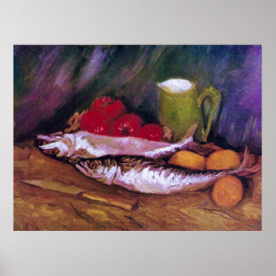 Poster Natureza Morta com Tomate Limão Cavala de Van Gogh