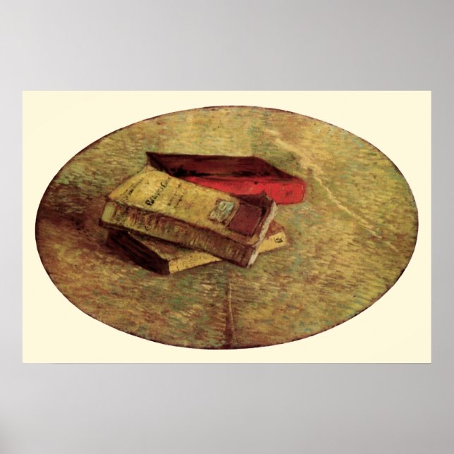 Póster Natureza Morta com Três Livros por Vincent van Gog (Frente)