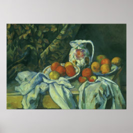 Póster Natureza Morta, Cortina e Jarro por Paul Cezanne