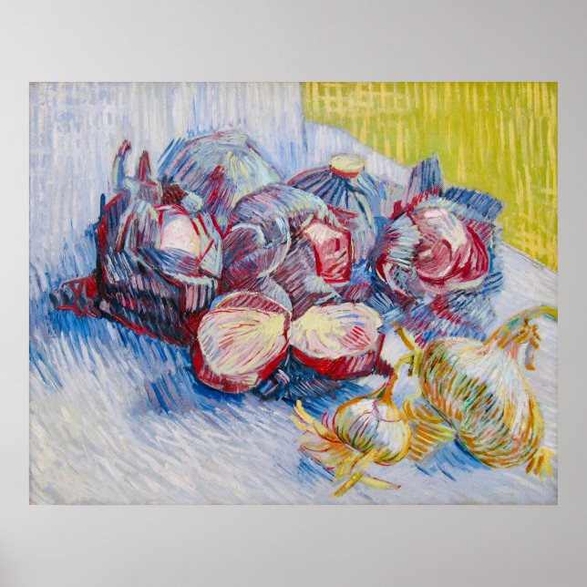 Poster Natureza-morta de Van Gogh com Repolhos e Cebolas (Frente)
