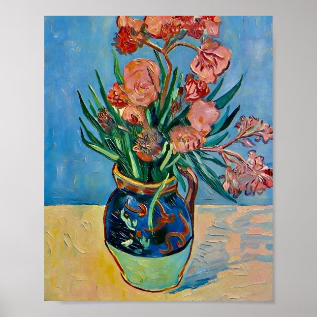 Poster Natureza Morta de Van Gogh Vaso com Oleandros (Frente)