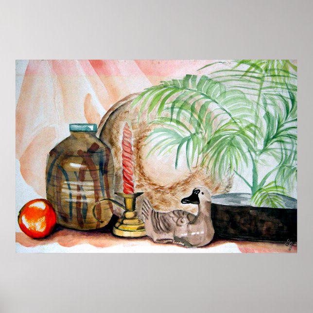 Poster Natureza Morta em Pastéis Quentes (Frente)