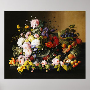 Poster Natureza-morta Floral e de Frutas Vintage de Sever