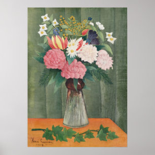 Poster Natureza-morta Floral Rosa Vintage de Henri Rousse