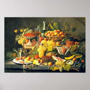 Poster Natureza Morta: Frutas 1855 Por Severin Roesen -