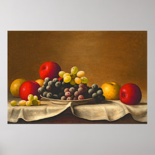 Poster Natureza Morta, Maçãs, Uvas, Barton Stone Hays
