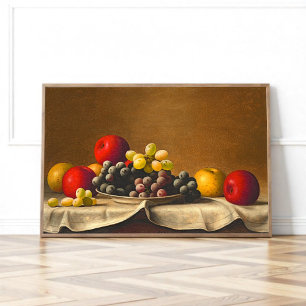 Poster Natureza Morta, Maçãs, Uvas, Barton Stone Hays