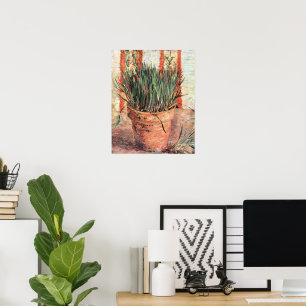 Poster Natureza Morta Vaso de Flores com Cebolinho por Vi