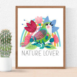 Poster Natureza Pavimento Aquarela Flores Arco-Íris Cor