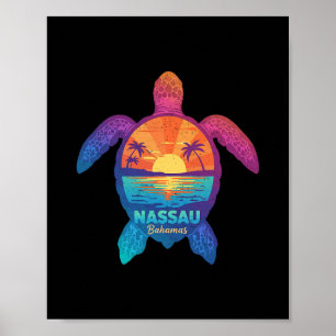 Poster Nau Hamas Tie Dye Tartaruga Marinha Férias na Prai