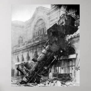 Póster Naufrágio do comboio na estação de Montparnasse