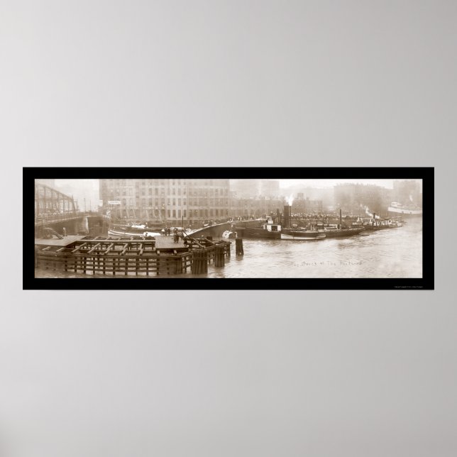 Póster Naufrágio do navio Eastland Foto 1915 (Frente)