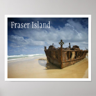 Poster Naufrágio do S.S. Maheno, Ilha Fraser