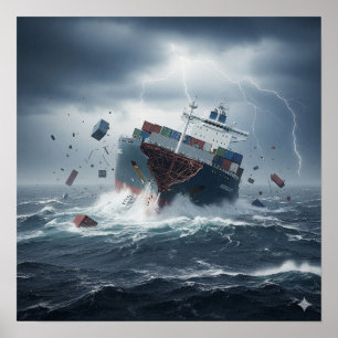 Poster Naufrágio em tempestade