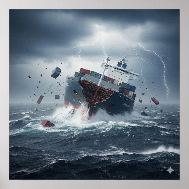 Poster Naufrágio em tempestade (Frente)