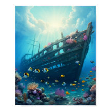 Naufrágio escondido em um recife