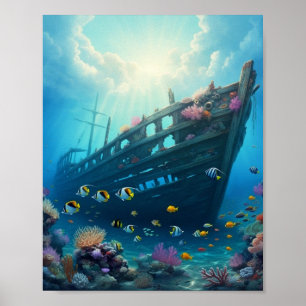 Poster Naufrágio escondido em um recife