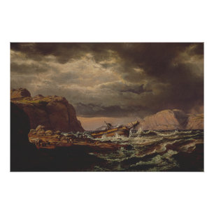 Póster Naufrágio na Costa Norueguesa por Johan Dahl