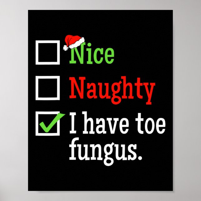 Poster Naughly Nice List Feia Natal Engraçado Fungo Toe F (Frente)