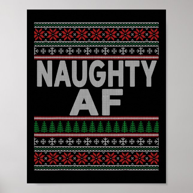 Poster Naughn Af Ugly Christmas Sweater S Para Casais (Frente)