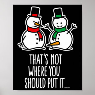 Poster Naughty Christmas Dizendo Snowman Cartoon Ugl Sujo
