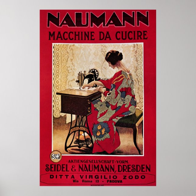 Póster Naumann Macchine da Cucire (Frente)