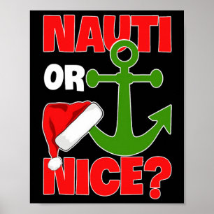 Poster Nauti Nauti Ou Bons Papais noeis Xmas Cruise Barco