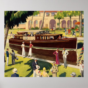 Póster Náutica Antiquada do Motor de Navegação