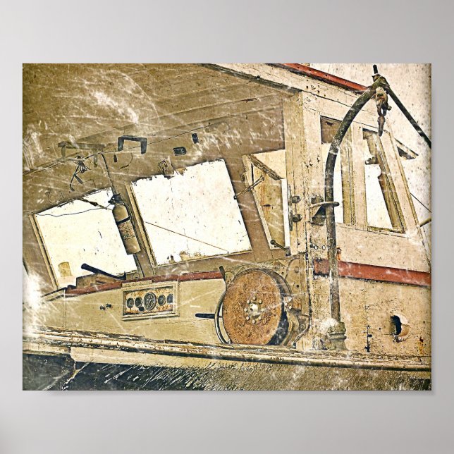 Poster Náutica De Pesca Vintage (Frente)