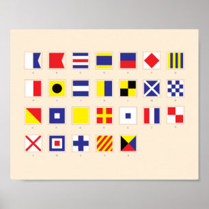 Póster Nautical Flag Chart