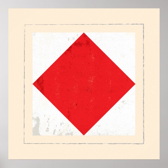 Póster Nautical Letter “F” Signal Flag (Frente)