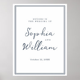 Poster Nautical Navy Wedding Entrance Sign