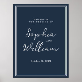 Poster Nautical Navy Wedding Welcome Sign