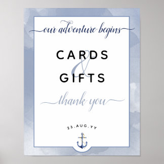 Poster #Náutico Azul #Watercolor Cartões & Presentes Casa