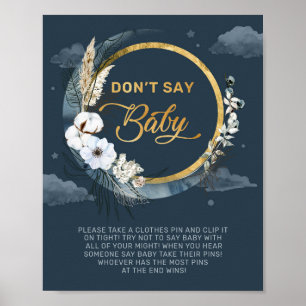 Poster Náutico caprichoso e dourado não dizem placa de jo