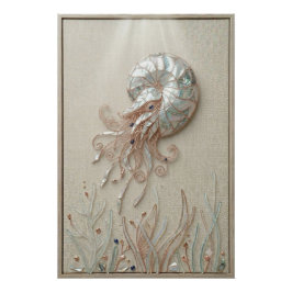 Póster Nautilus Shell Ocean Wall Art