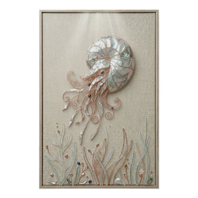 Póster Nautilus Shell Ocean Wall Art (Frente)