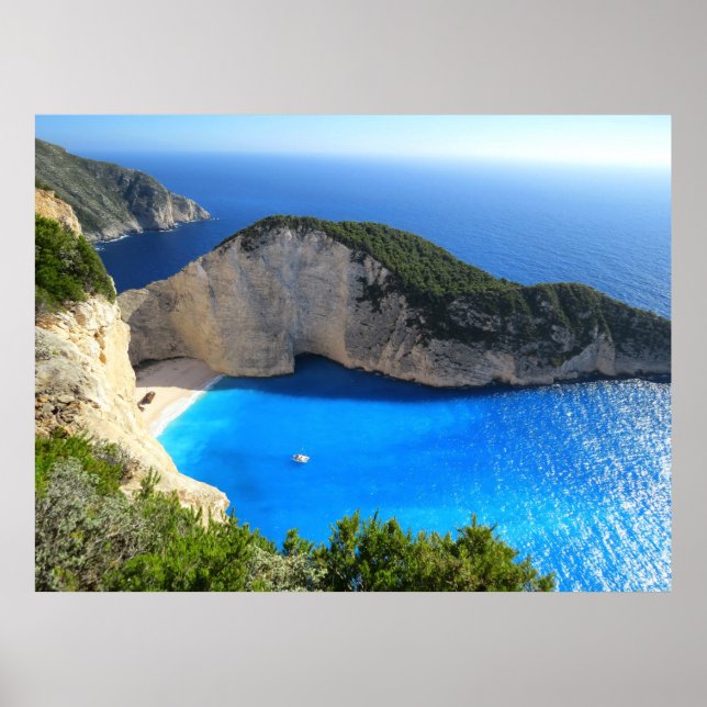 Póster Navagio Beach, Zakynthos, Grécia (Frente)