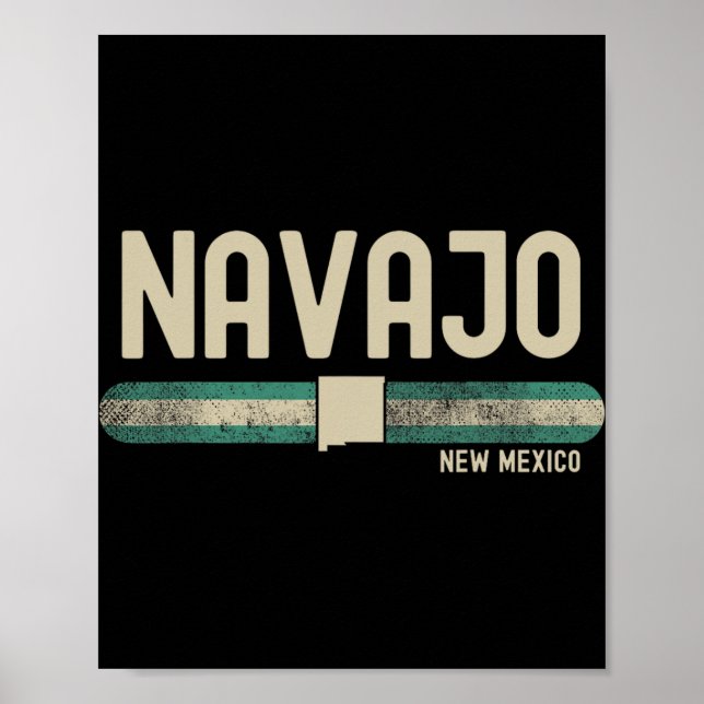Poster Navajo Nm New Mexico Travel &amp; 80s Style  (Frente)