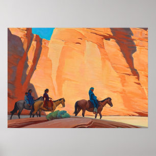 Poster Navajos em um Canyon, 1945 por Maynard Dixon